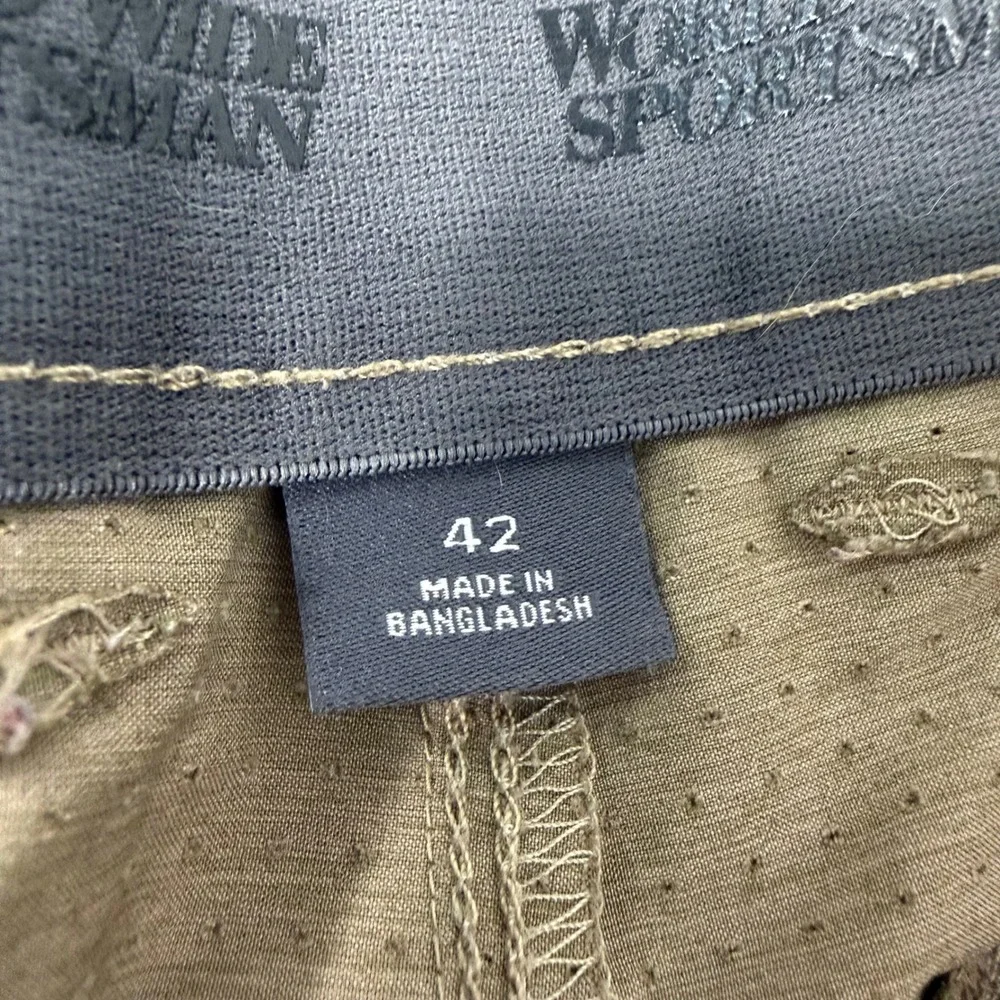 World Wide Sportsman Mens Fishing Shorts Khaki Brown Performance Utility Size 42